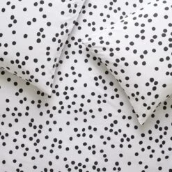 Habitat Cotton Dot Penny White & Black Bedding Set - Single -Home Products Store 9199747 R Z005A
