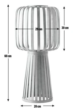 Habitat Achille Bamboo Table Lamp - Walnut & White -Home Products Store 9202414 R E001