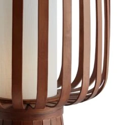 Habitat Achille Bamboo Table Lamp - Walnut & White -Home Products Store 9202414 R Z002A