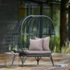 Habitat Kora 2 Seater Egg Bench - Black