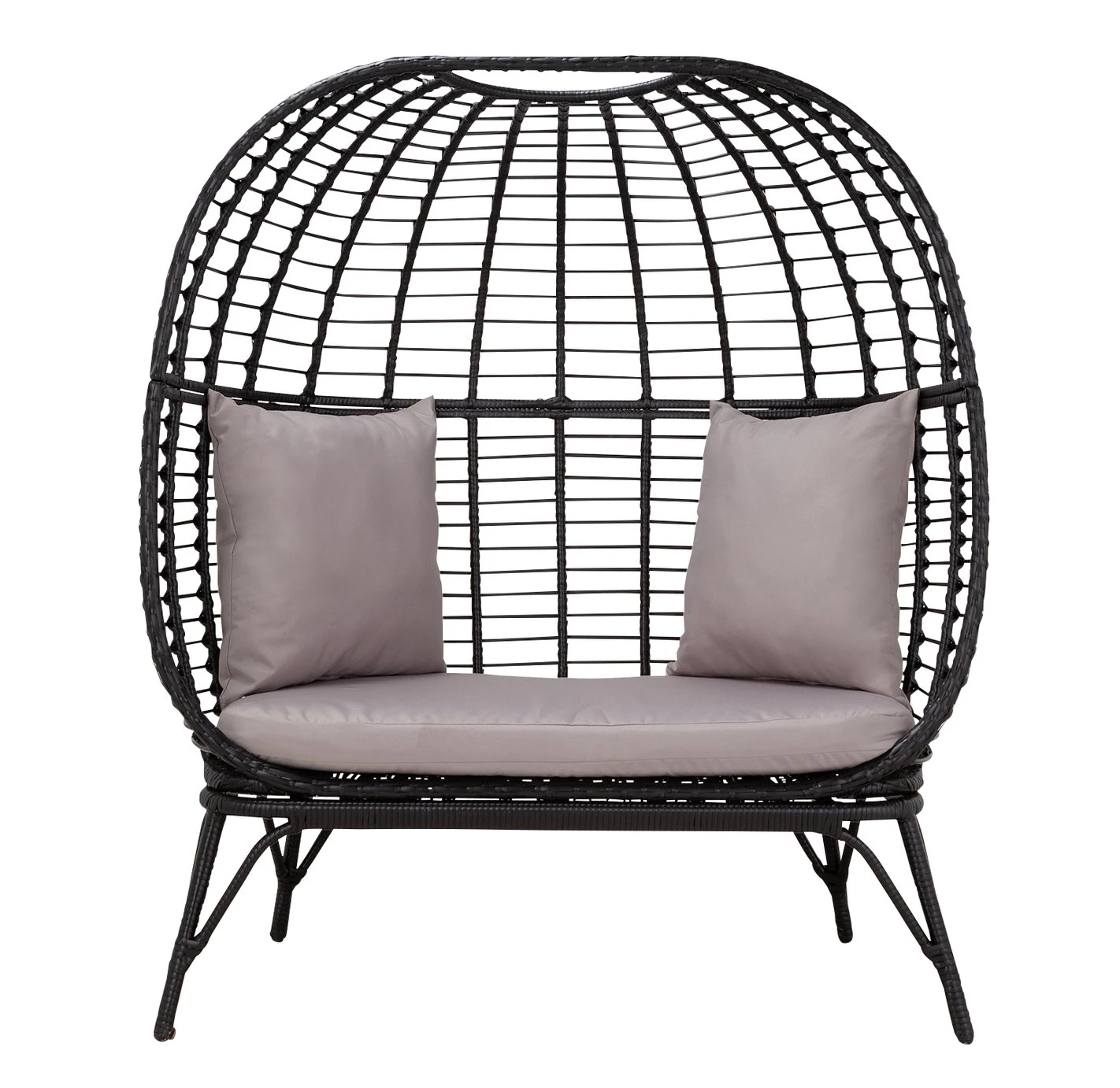 Habitat Kora 2 Seater Egg Bench - Black 4 Habitat Kora 2 Seater Egg Bench - Black - Image 4