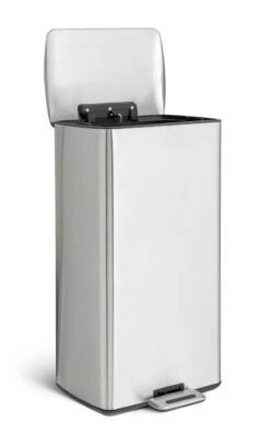 Habitat 30 Litre Modern Rectangular Bin - Silver -Home Products Store 9212693 R Z002A
