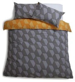 Habitat Industrial Geo Grey Reversible Bedding Set - Single -Home Products Store 9281318 R Z002A