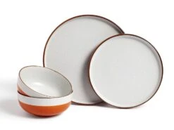 Habitat 12 Piece Stoneware Dinner Set - Rust Speckle