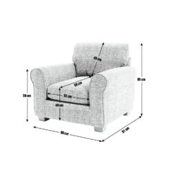 Habitat Lisbon Fabric Armchair - Charcoal -Home Products Store 9362897 R E001