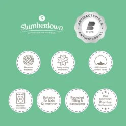 Slumberdown Anti Bacterial Soft Support Pillow - Toddler -Home Products Store 9379426 R Z015A