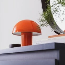 Habitat Ngami Mushroom Aluminium LED Touch Table Lamp-Orange 15 Habitat Ngami Mushroom Aluminium LED Touch Table Lamp-Orange -Home Products Store 9381672 R Z002C