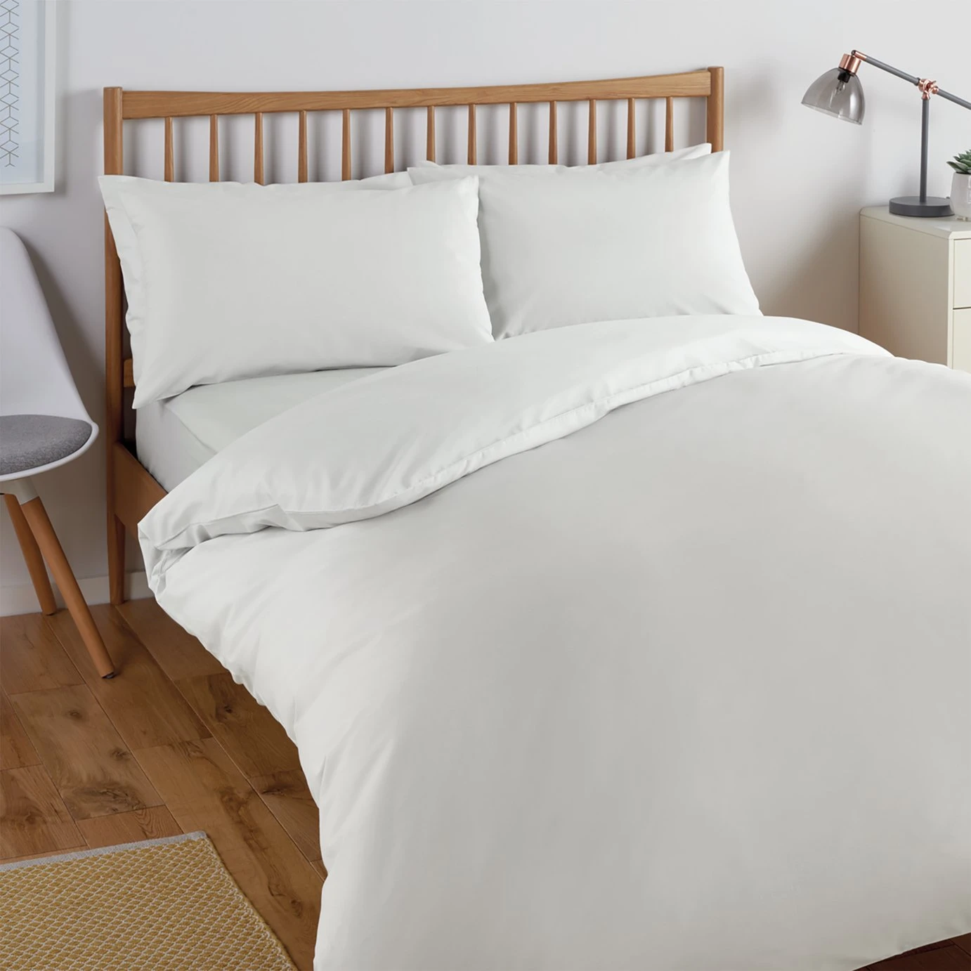 Habitat Cool Tencel Cotton Plain White Bedding Set - Single 1 Habitat Cool Tencel Cotton Plain White Bedding Set - Single