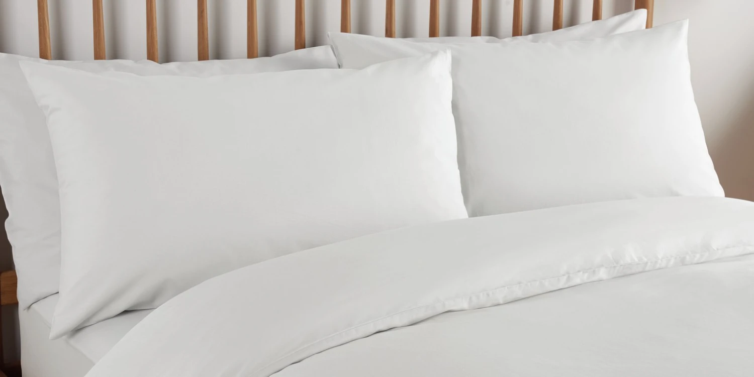 Habitat Cool Tencel Cotton Plain White Bedding Set - Single 4 Habitat Cool Tencel Cotton Plain White Bedding Set - Single - Image 4