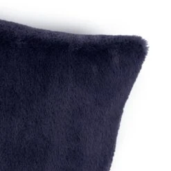 Habitat Plain Faux Fur Cushion - Navy - 43x43cm -Home Products Store 9393804 R Z005A