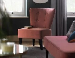 Habitat Delilah Fabric Cocktail Chair - Pink -Home Products Store 9397336 R Z001C