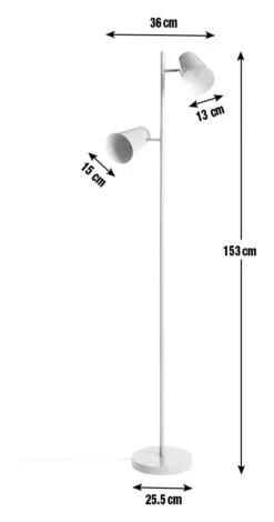 Habitat Iras Double Head Floor Lamp - Grey -Home Products Store 9404779 R E001