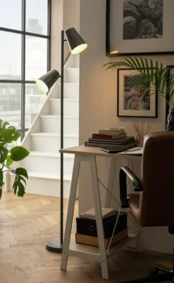 Habitat Iras Double Head Floor Lamp - Grey -Home Products Store 9404779 R Z002C