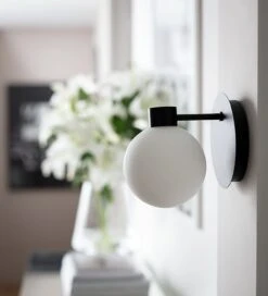 Habitat Salarino Opal Glass Bathroom Wall Light - Black -Home Products Store 9404999 R Z002C