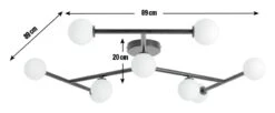 Habitat Alonso 9 Light Flush To Ceiling Light -Black & White -Home Products Store 9405998 R E001