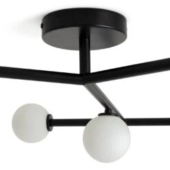 Habitat Alonso 9 Light Flush To Ceiling Light -Black & White -Home Products Store 9405998 R Z003A