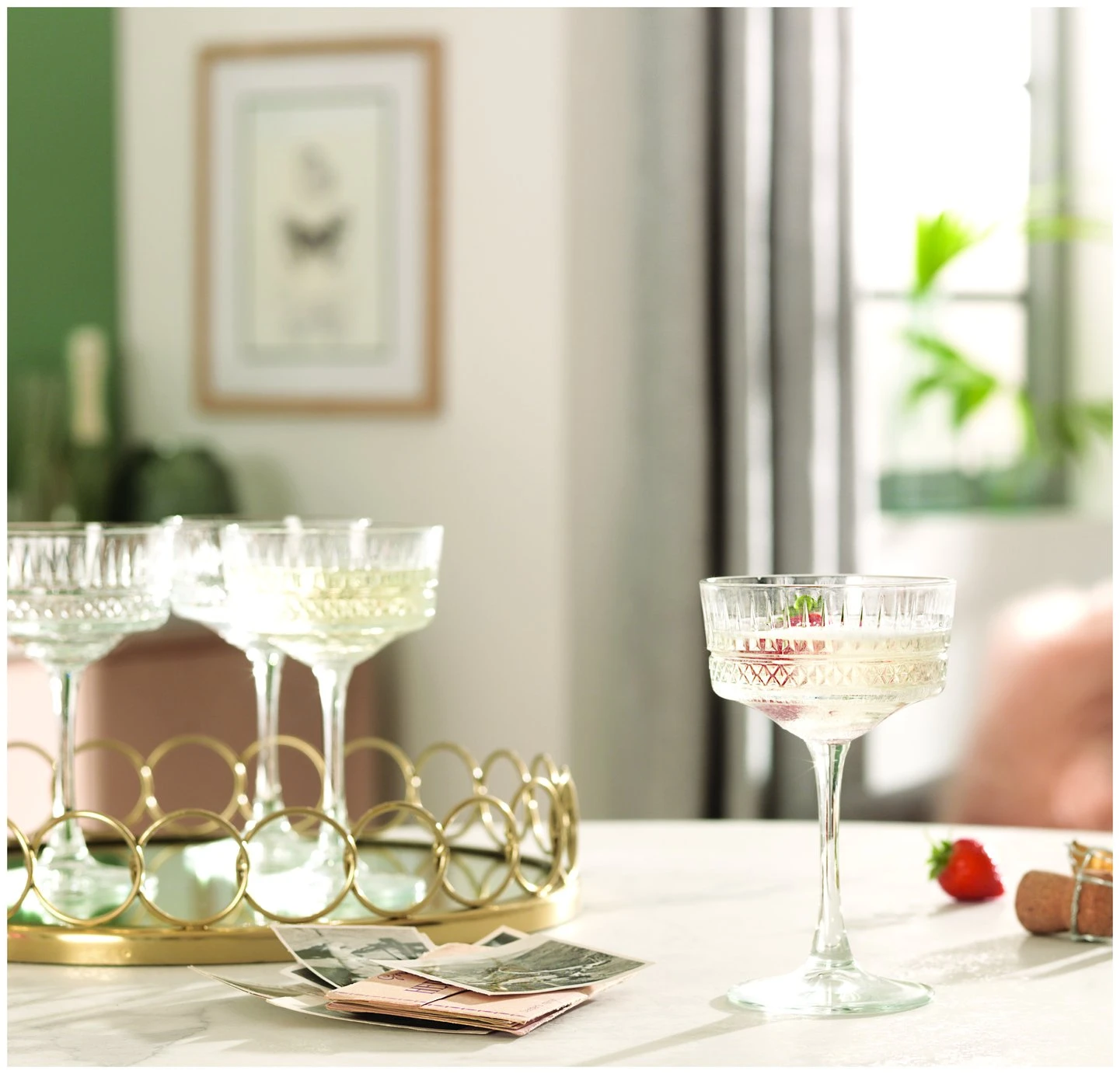 Habitat Pressed Set Of 4 Champagne Coupe Glasses 7 Habitat Pressed Set Of 4 Champagne Coupe Glasses - Image 7