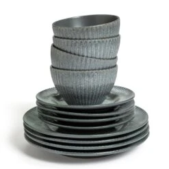 Habitat 12 Piece Stoneware Felicity Dinner Set - Blue 11 Habitat 12 Piece Stoneware Felicity Dinner Set - Blue -Home Products Store 9410251 R Z002A