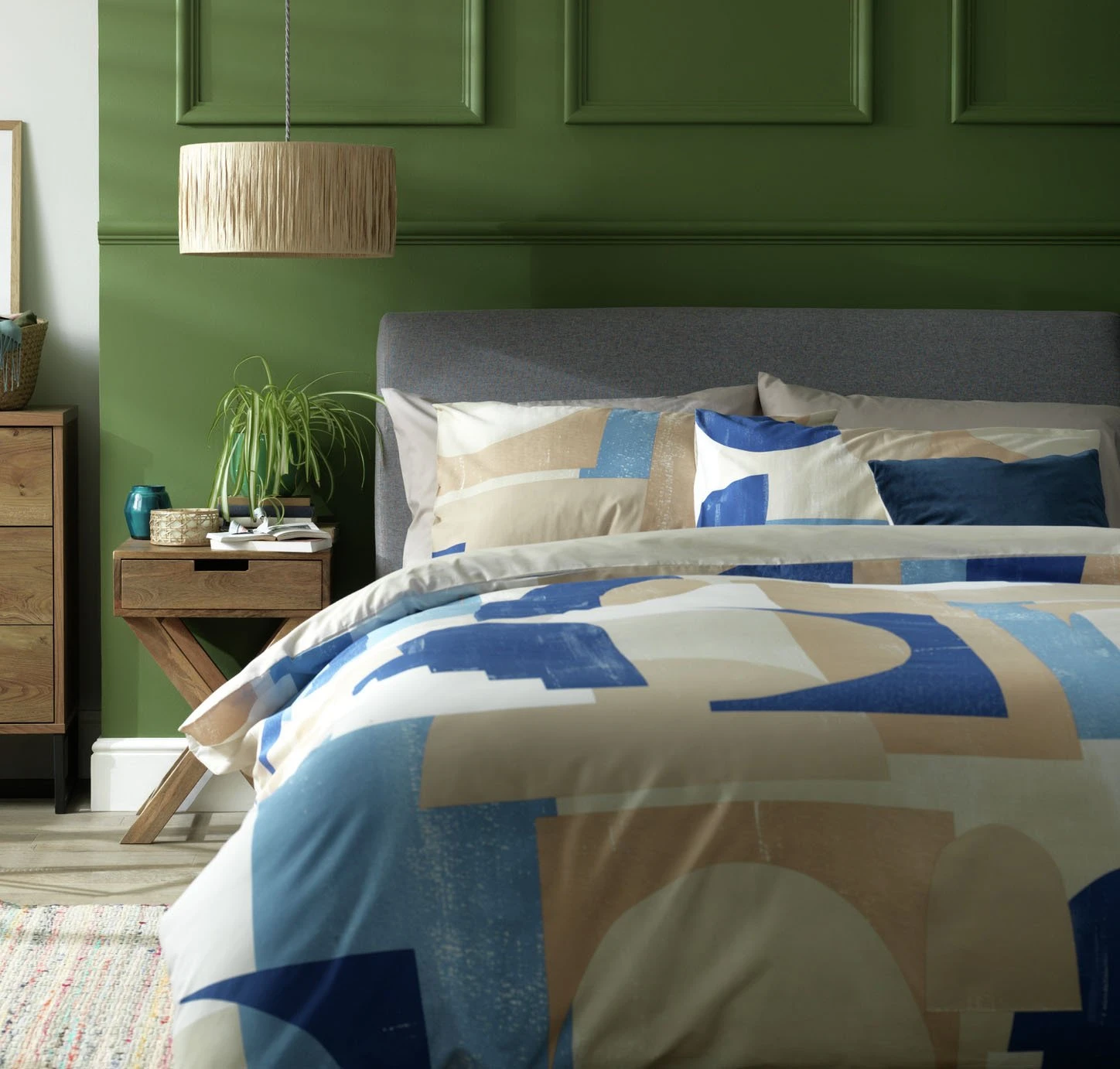 Habitat Geo Blue & Cream Bedding Set - Single 1 Habitat Geo Blue & Cream Bedding Set - Single