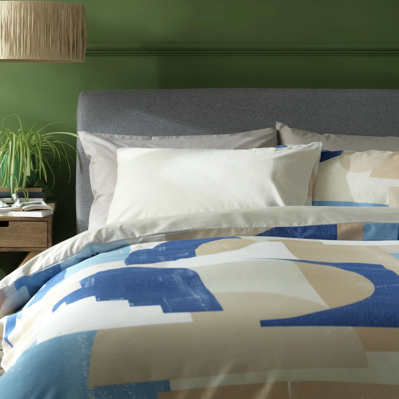 Habitat Geo Blue & Cream Bedding Set - Single 5 Habitat Geo Blue & Cream Bedding Set - Single - Image 5