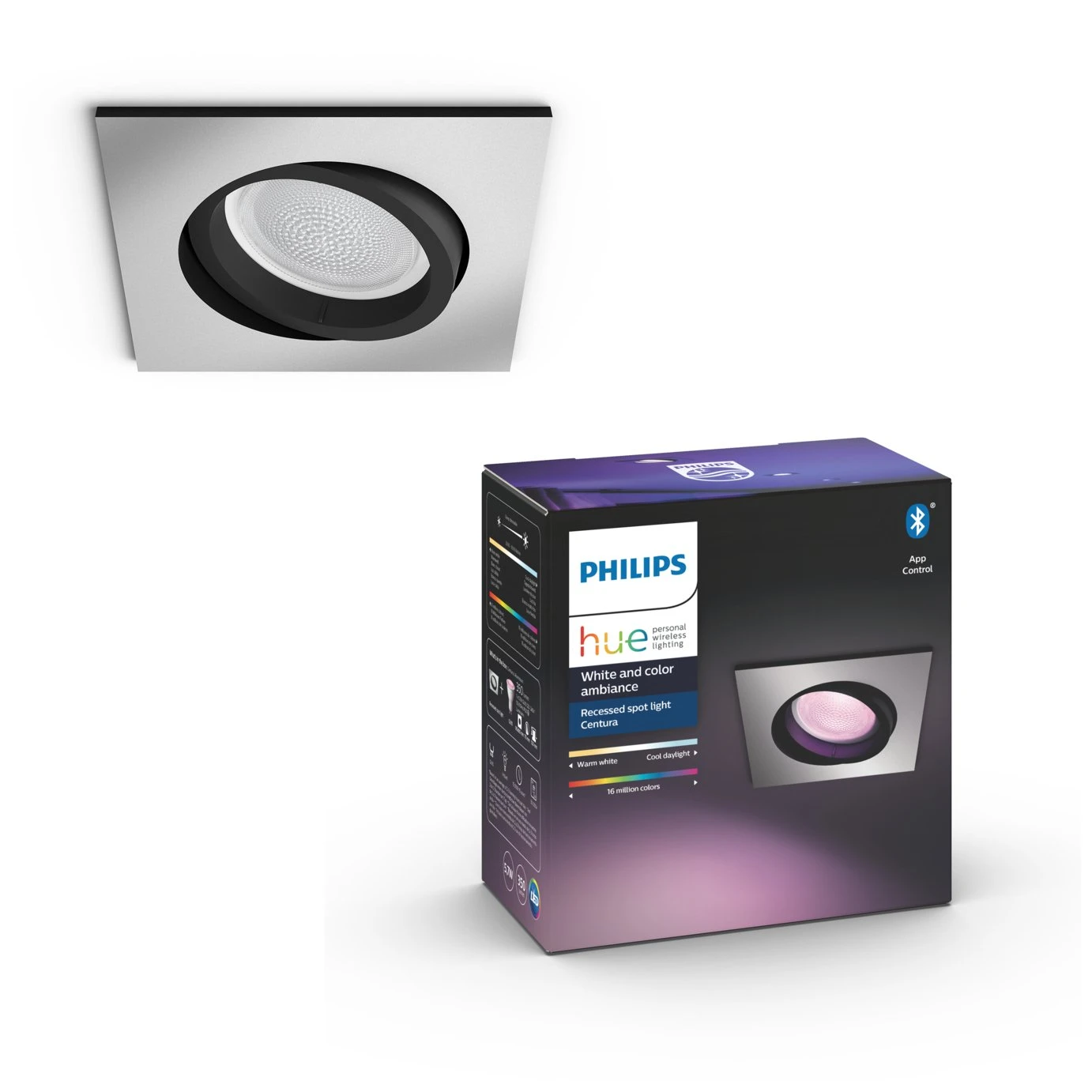 Philips Centura Hue Recessed Spotlight - Silver 4 Philips Centura Hue Recessed Spotlight - Silver - Image 4
