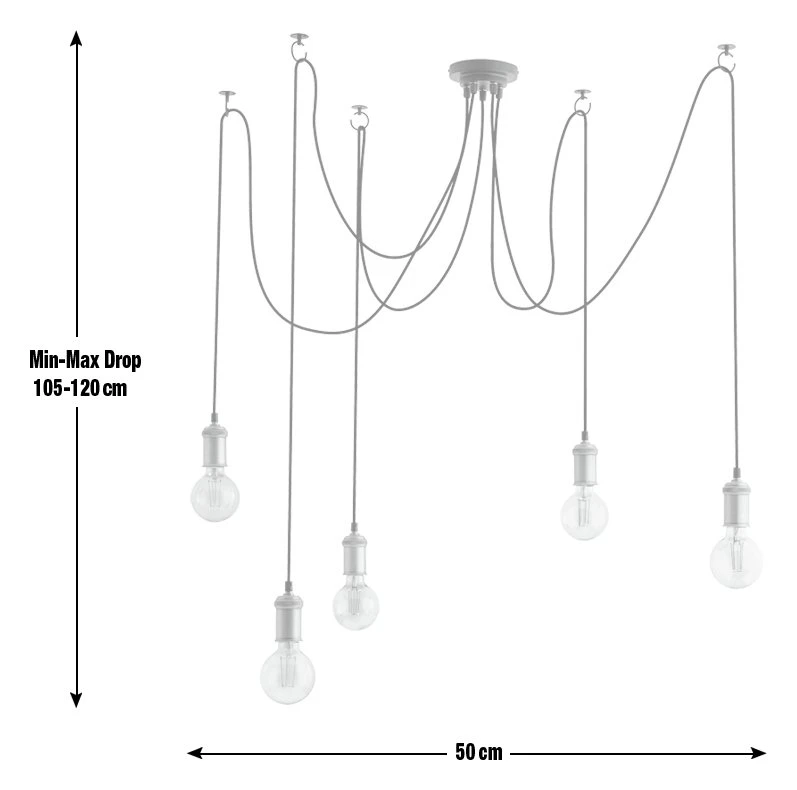 Habitat Nyos Spider 5 Light Chandelier - Black & Brass 3 Habitat Nyos Spider 5 Light Chandelier - Black & Brass - Image 3