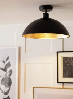 Habitat Yuno Leaf Flush To Ceiling Light - Black And Gold -Home Products Store 9487521 R Z002C