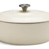 Habitat 4.70 Litre Cast Iron Oval Casserole Dish - Cream