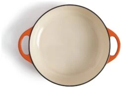 Habitat 4 Litre Cast Iron Shallow Casserole Dish - Orange -Home Products Store 9505805 R Z003A