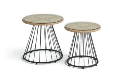 Habitat Noah 4 Seater Metal Garden Sofa Set - Black & Oak -Home Products Store 9507092 R Z002A