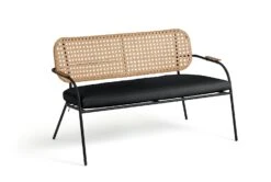 Habitat Noah 4 Seater Metal Garden Sofa Set - Black & Oak -Home Products Store 9507092 R Z003A