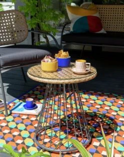 Habitat Noah 4 Seater Metal Garden Sofa Set - Black & Oak -Home Products Store 9507092 R Z006C