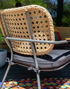 Habitat Noah 4 Seater Metal Garden Sofa Set - Black & Oak -Home Products Store 9507092 R Z010C