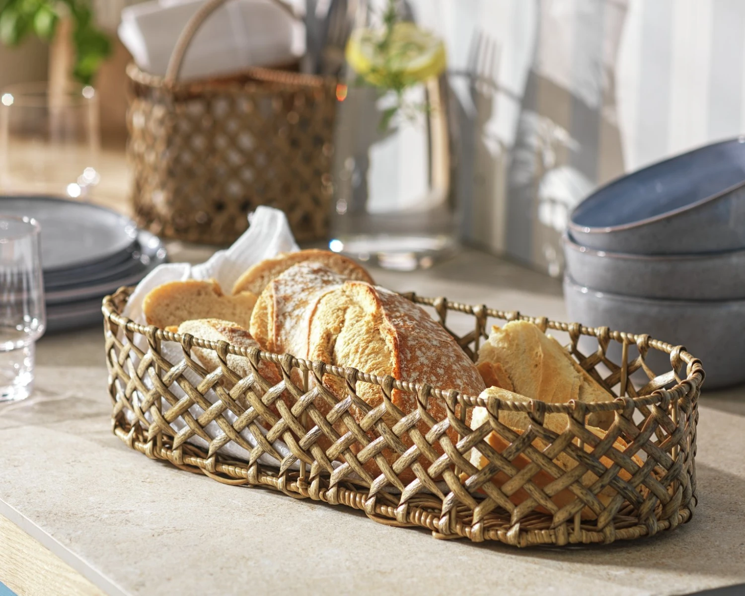 Habitat Mediterranean Woven Bread Basket 2 Habitat Mediterranean Woven Bread Basket - Image 2