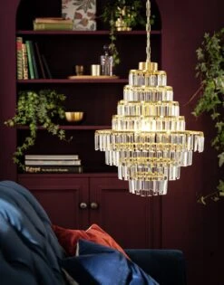 Habitat Presley Glass 8 Tier Chandelier - Brass 11 Habitat Presley Glass 8 Tier Chandelier - Brass -Home Products Store 9514449 R Z002C