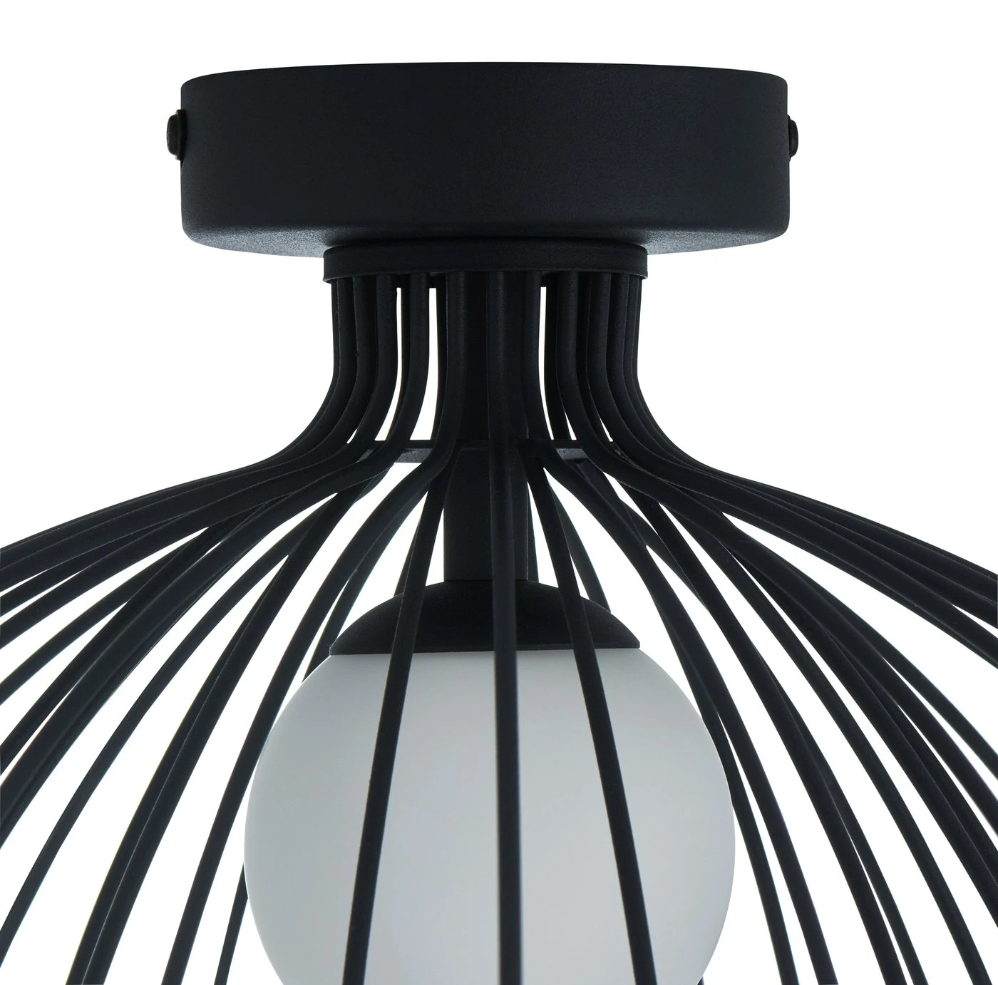 Habitat Kiso 2 Tier Opal Flush To Ceiling Light - Black 3 Habitat Kiso 2 Tier Opal Flush To Ceiling Light - Black - Image 3