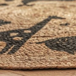 Habitat Kids Animal Abstract Jute Circle Rug - Natural -Home Products Store 9517374 R Z002C