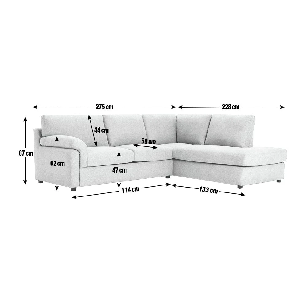 Habitat Florence Right Hand Corner Chaise Sofa - Grey 4 Habitat Florence Right Hand Corner Chaise Sofa - Grey - Image 4