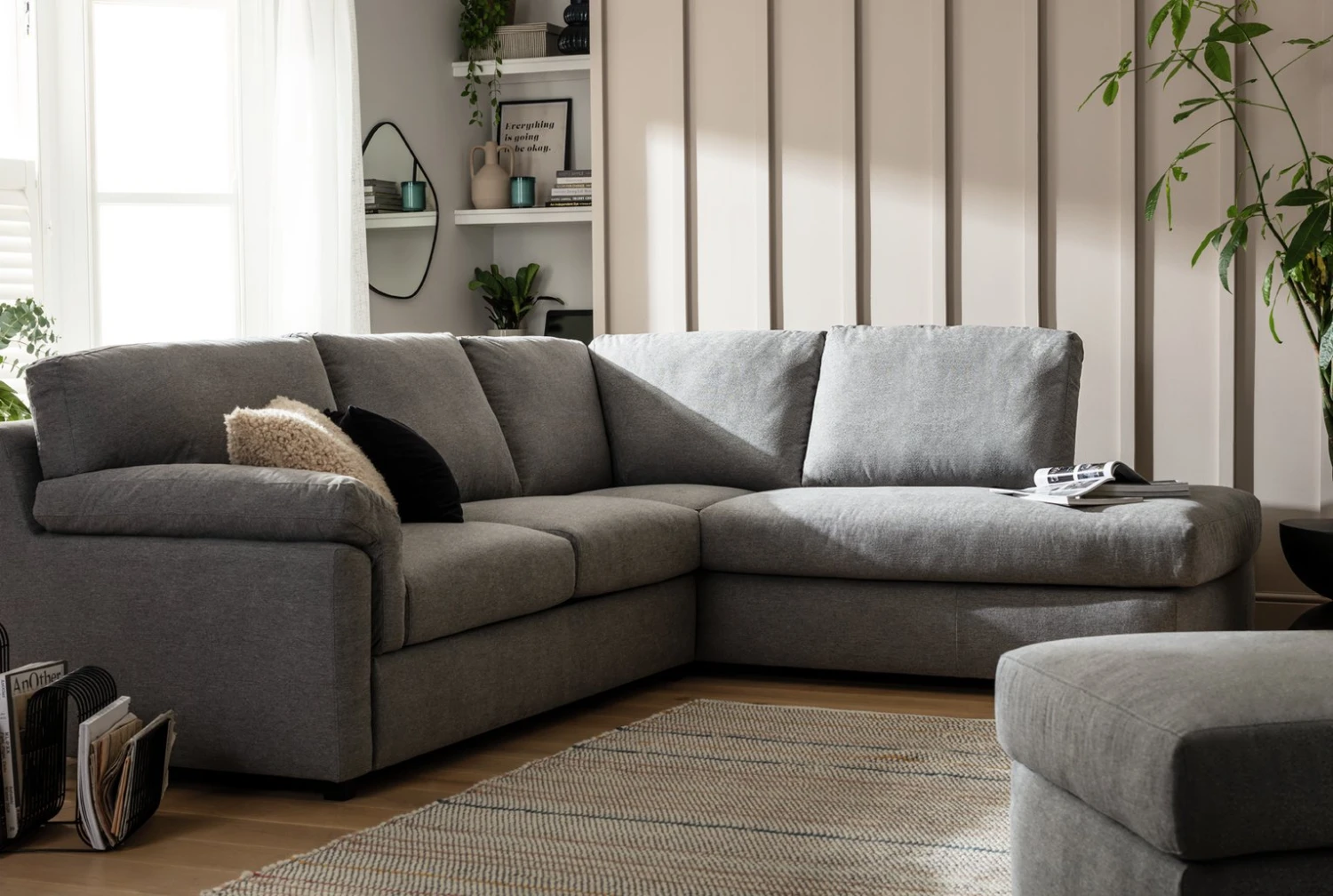 Habitat Florence Right Hand Corner Chaise Sofa - Grey 2 Habitat Florence Right Hand Corner Chaise Sofa - Grey - Image 2