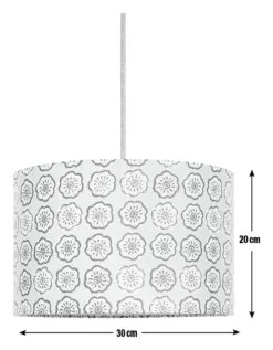 Habitat Country Floral Printed 30cm Drum Shade - Grey -Home Products Store 9521322 R E001