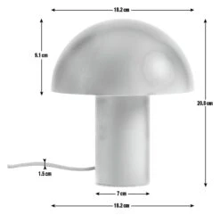 Habitat Ngami Mushroom Aluminium LED Touch Table Lamp - Blue -Home Products Store 9521535 R E001
