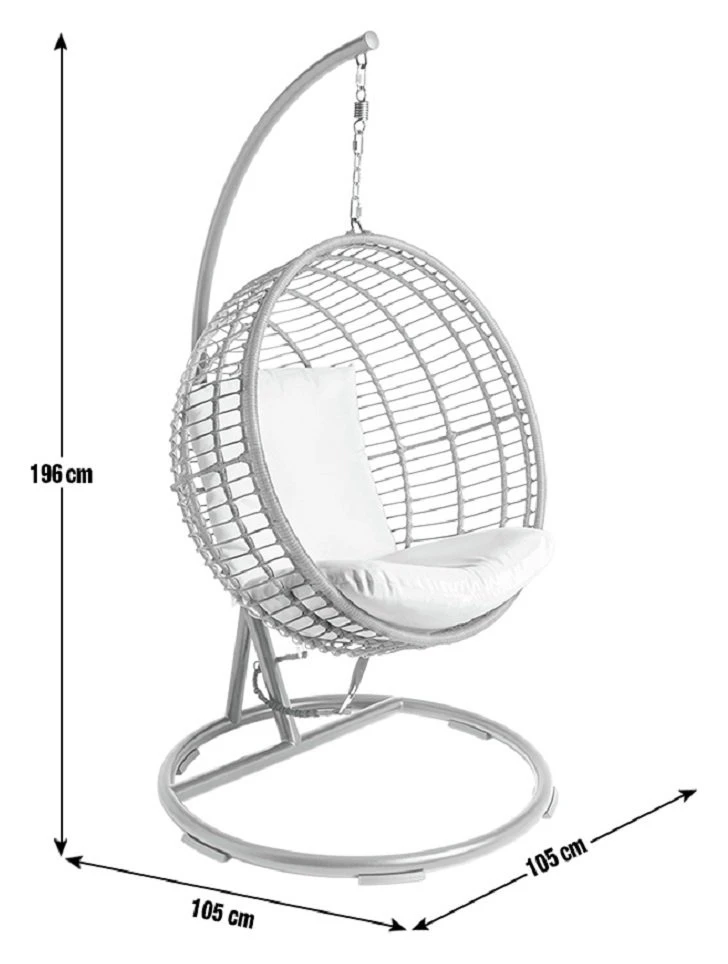 Habitat Dove Rattan Effect Hanging Egg Chair - Natural 3 Habitat Dove Rattan Effect Hanging Egg Chair - Natural - Image 3