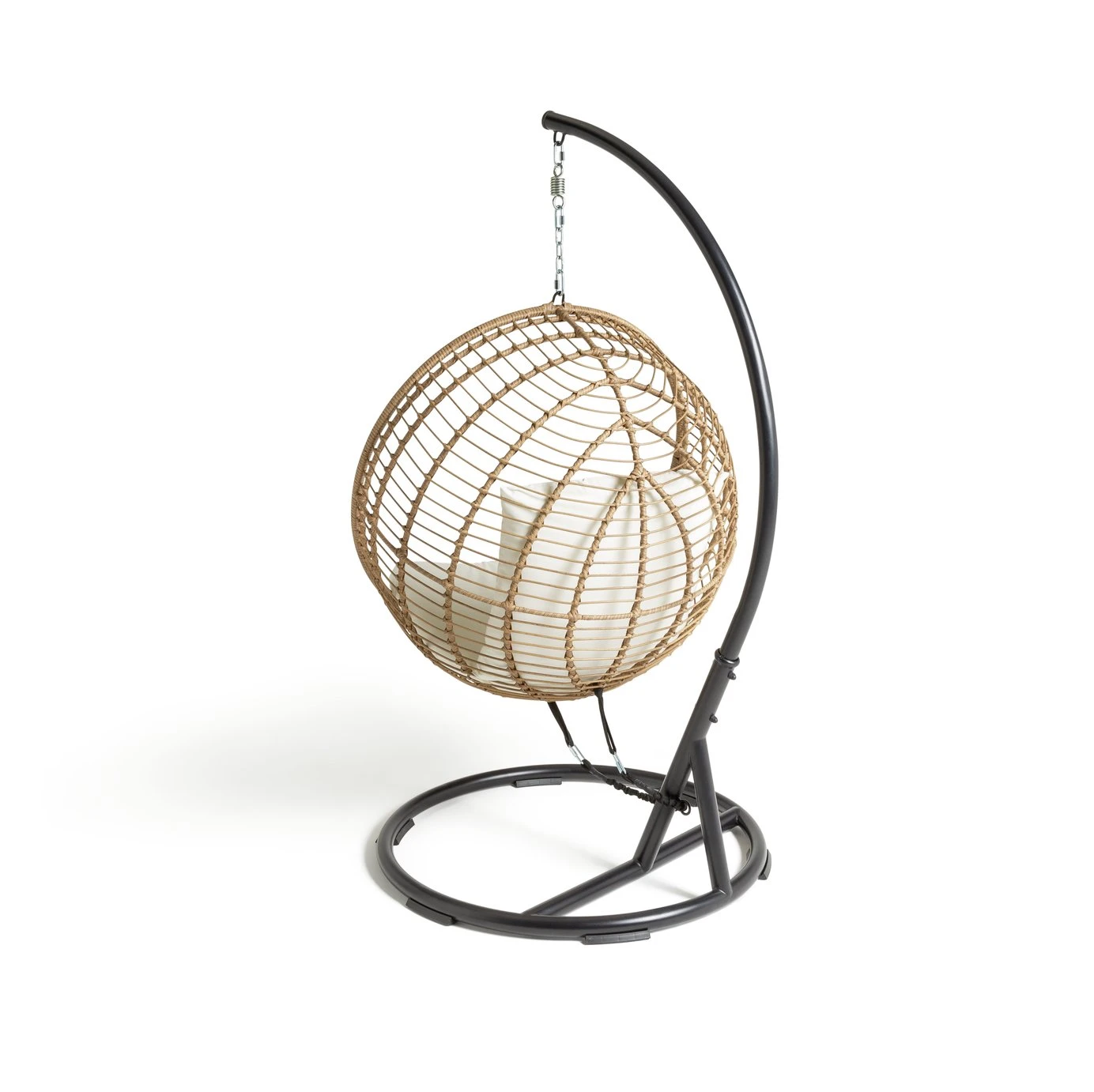 Habitat Dove Rattan Effect Hanging Egg Chair - Natural 5 Habitat Dove Rattan Effect Hanging Egg Chair - Natural - Image 5