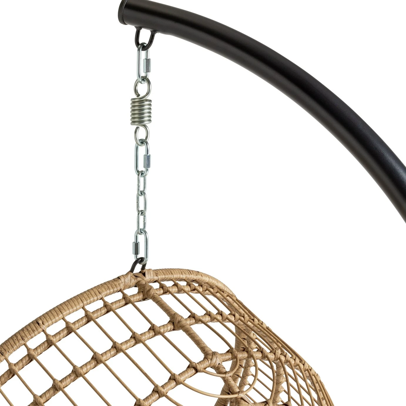 Habitat Dove Rattan Effect Hanging Egg Chair - Natural 6 Habitat Dove Rattan Effect Hanging Egg Chair - Natural - Image 6