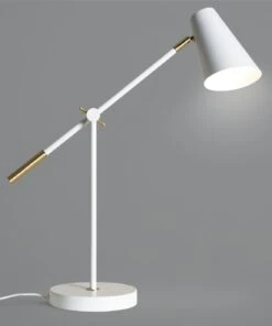 Habitat Vesper Cone Task Table Lamp - White & Gold -Home Products Store 9559648 R Z002C
