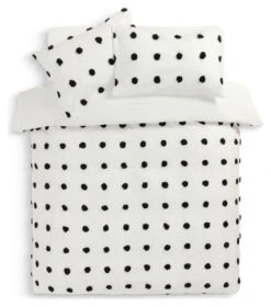 Habitat Cotton Tufted Spot White & Black Bedding Set -Single -Home Products Store 9560651 R Z002A