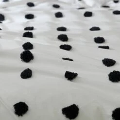 Habitat Cotton Tufted Spot White & Black Bedding Set -Single -Home Products Store 9560651 R Z005A