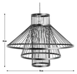 Habitat Wood 3 Tier Pendant Shade - Black 8 Habitat Wood 3 Tier Pendant Shade - Black -Home Products Store 9561007 R E001