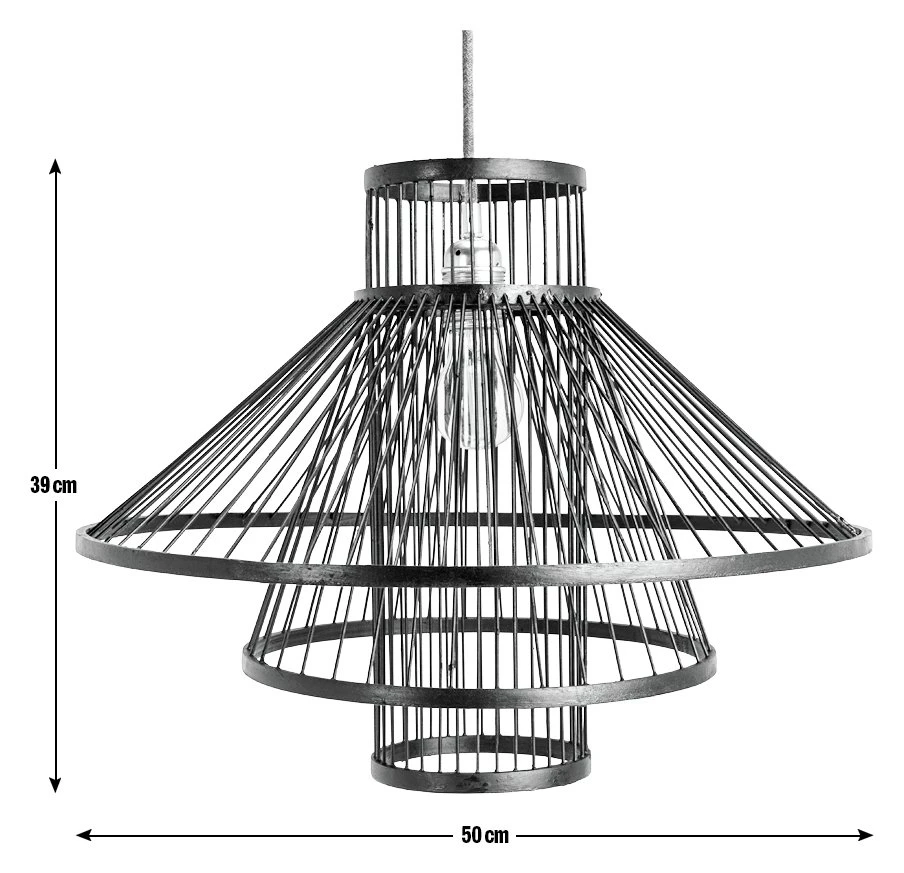 Habitat Wood 3 Tier Pendant Shade - Black 3 Habitat Wood 3 Tier Pendant Shade - Black - Image 3