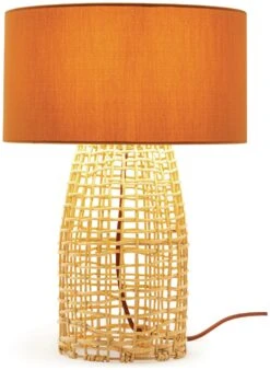 Habitat Luiss Rattan Table Lamp - Orange -Home Products Store 9575639 R Z007A